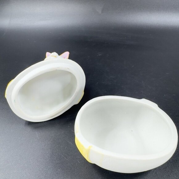 Porcelain Easter Trinket Box Painted Bunny on Easter Egg Trinket Dish Box Lego - Picture 8 of 14